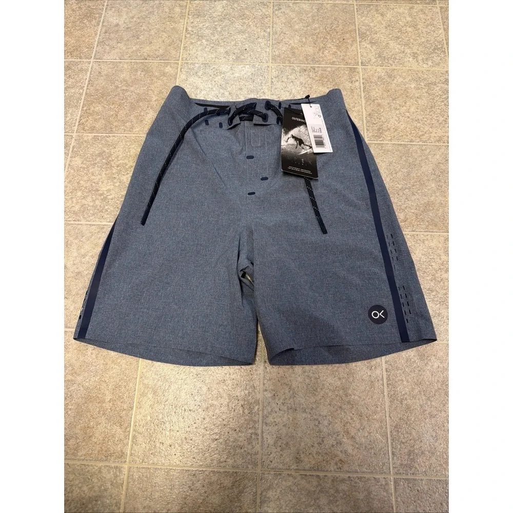 NWT Outerknown Apex Trunks Board Shorts Kelly Slater Boys 10 Blue Surf $125